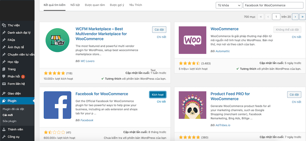 Active Plugin Facebook For WooCommerce-1